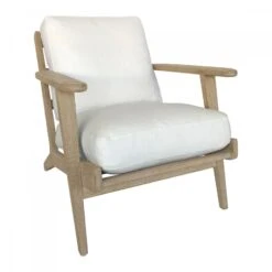 Fauteuil Jules -- Coton & Lin Ecru Blanc D'Ivoire