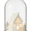 Dôme Hiver Noël Led Maison Bois Blanc Verre