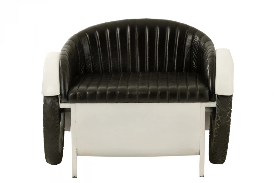 Fauteuil Voiture Coffre Métal Blanc – Image 2