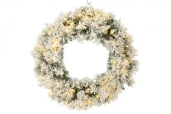 Couronne De Noël Enneigée Leds ø63cm