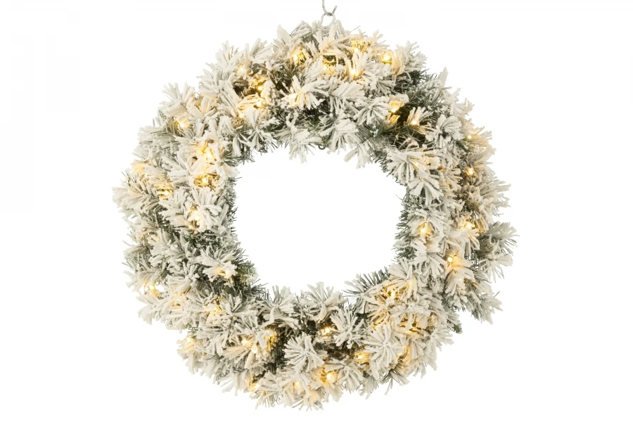 Couronne De Noël Enneigée Leds ø63cm
