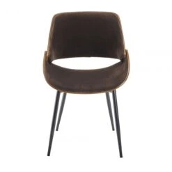 Chaise Mannix Marron Bois Velours