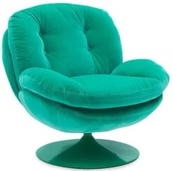 Fauteuil Memento Velours Uni Vert Cl NOUVEAU