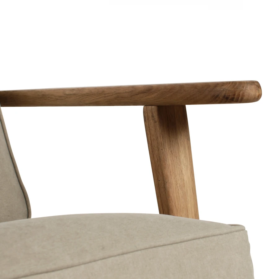 Fauteuil Laureli Chêne Coton Lavé Gris – Image 3