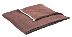 Couvre Lit Astrid Coton Lin Terracota 240x260 Blanc D'Ivoire