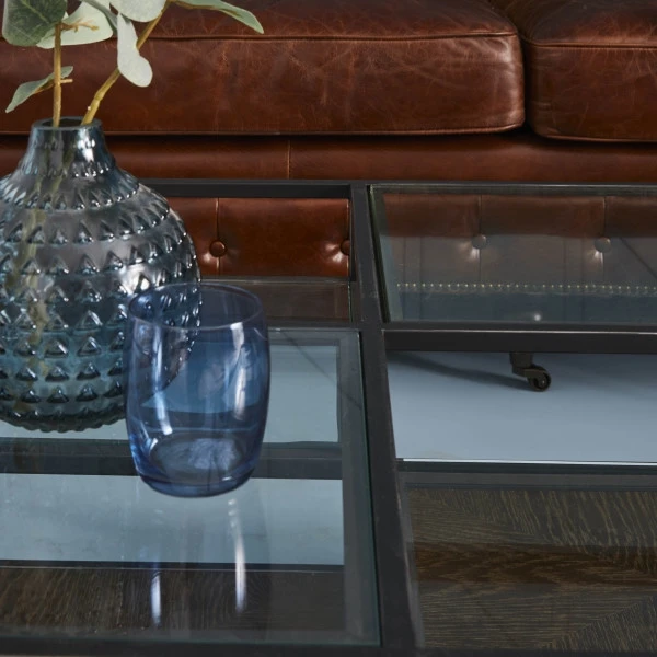 Table Basse Rectangulaire Jules Métal Verre Chêne – Image 8